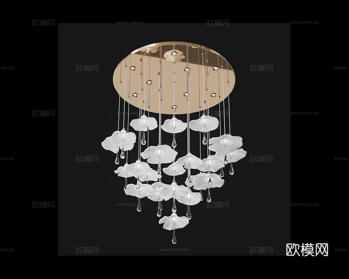Cloyd 吸顶装饰吊灯3d模型下载（渲染图2）