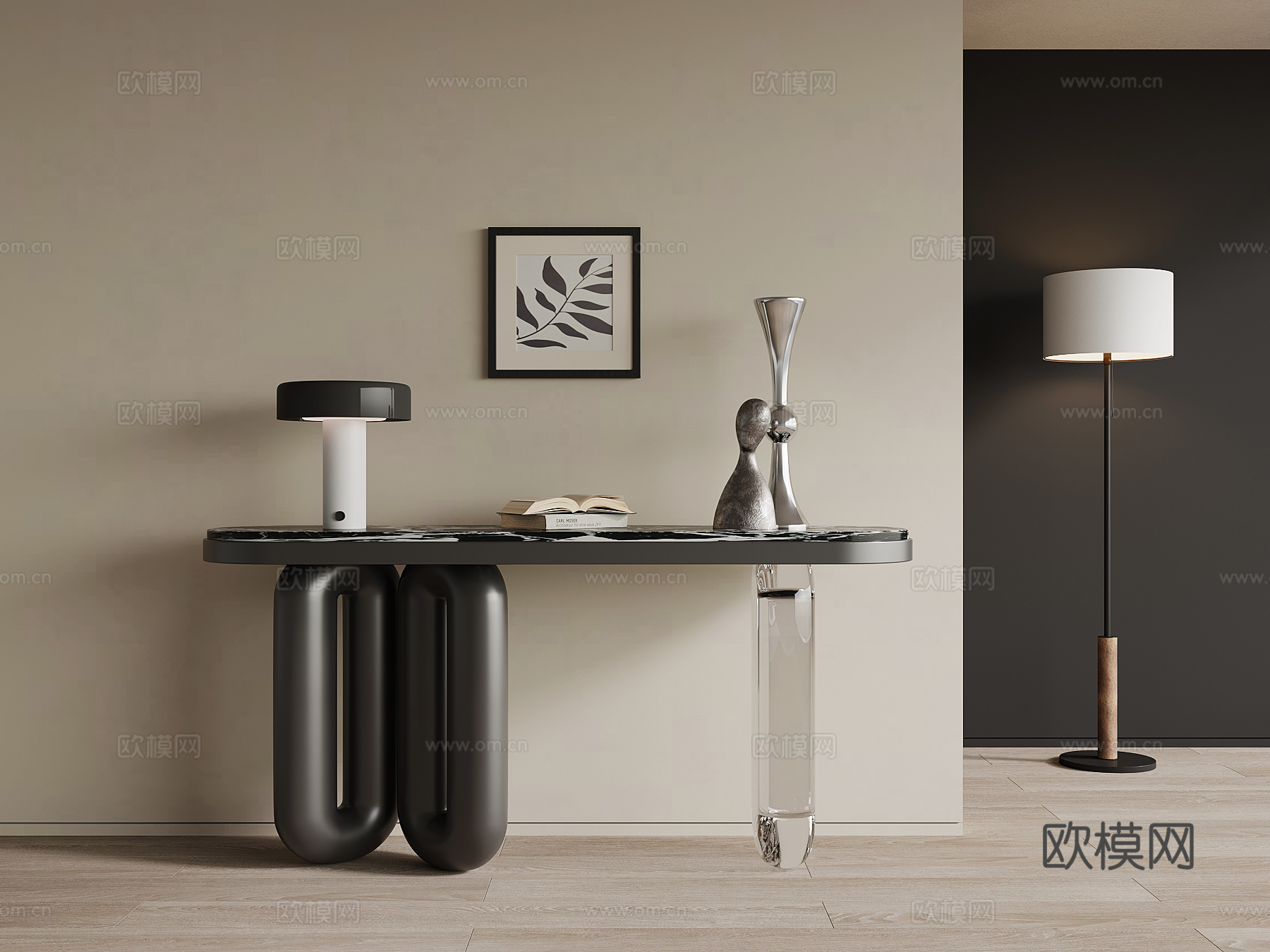 现代端景台su模型