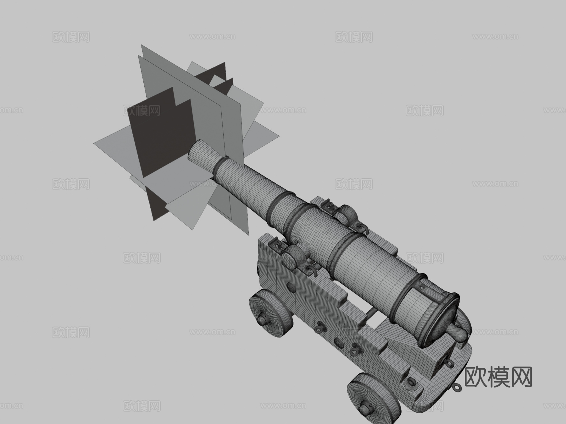 舰炮3d模型下载（渲染图3）