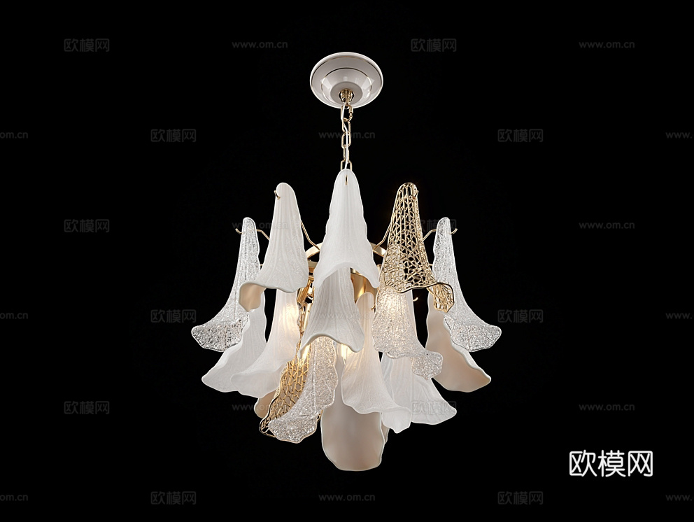Cloyd 轻奢吊灯3d模型下载（渲染图3）