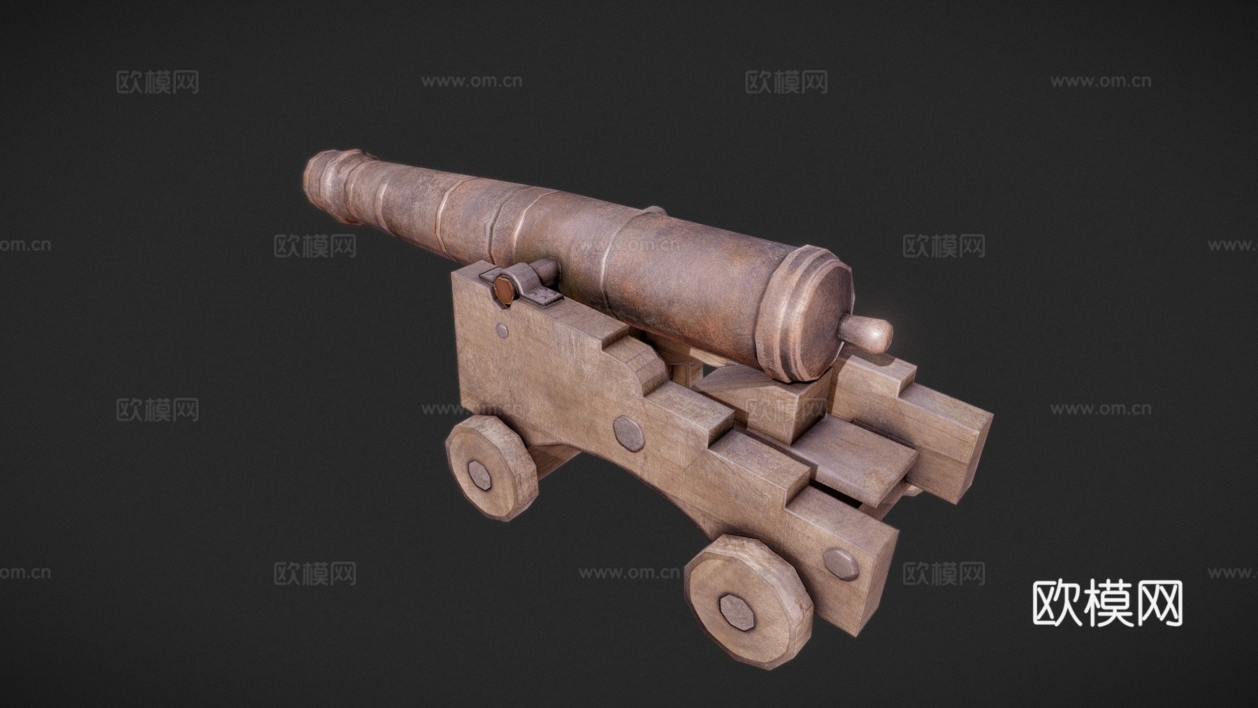 火炮3d模型下载（渲染图1）