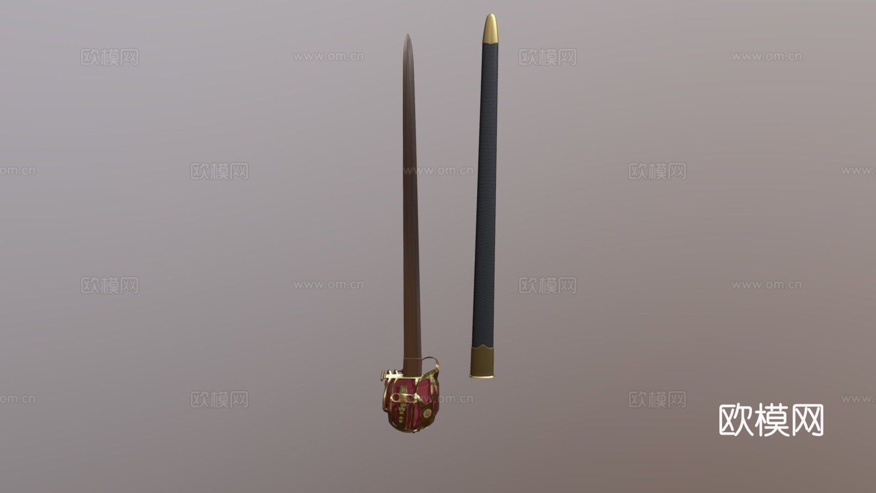 苏格兰阔剑3d模型下载（渲染图1）