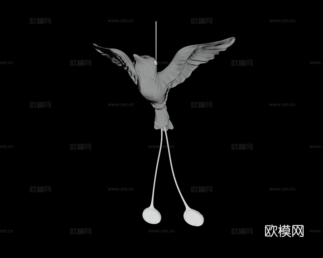 Cloyd 奢华飞鸟吊灯3d模型下载（渲染图4）