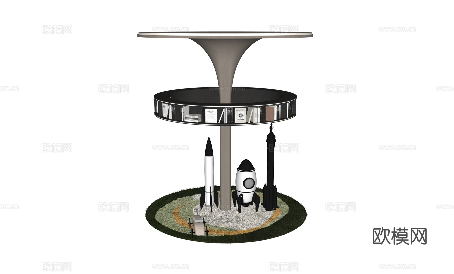 艺术装置书架儿童区su模型