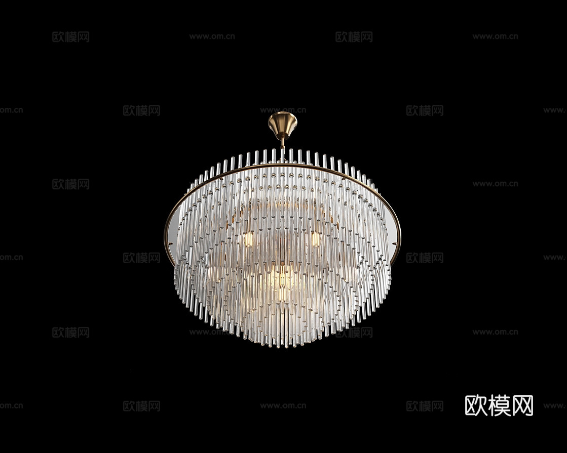 Cloyd 轻奢吊灯3d模型下载（渲染图2）
