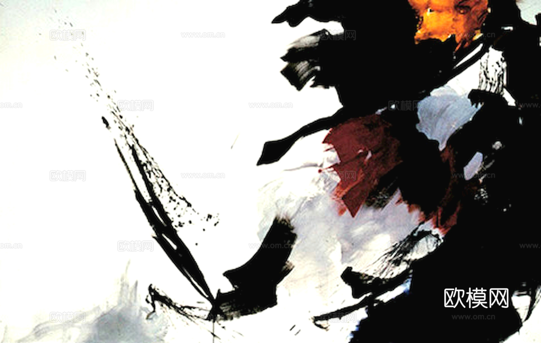 中式新中式挂画壁画水墨字画山水花鸟背景墙壁纸装饰画抽象画油画下载