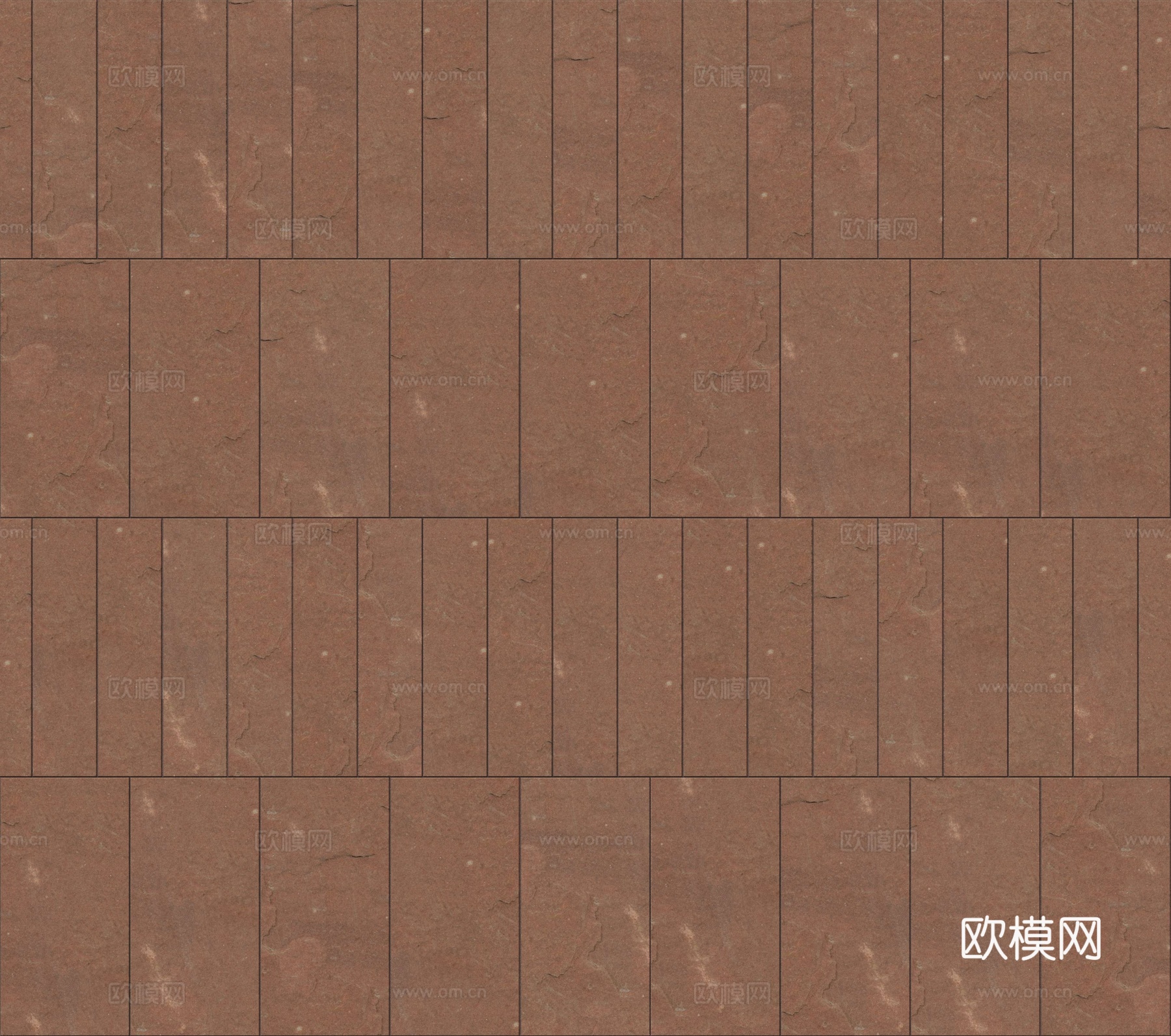 暗红色红色砂岩石板-宽窄间隔错缝2