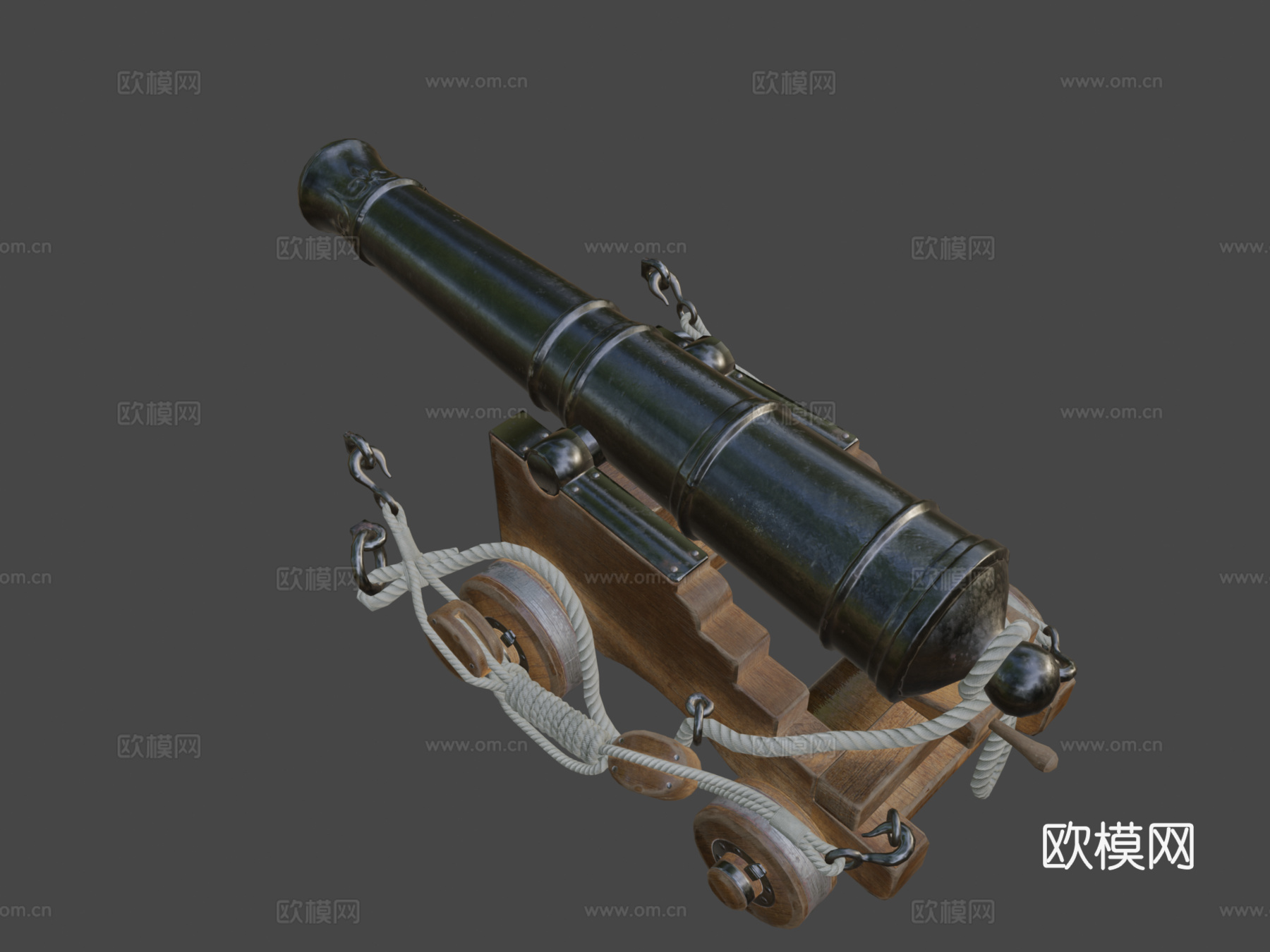 皇家海军加农炮3d模型下载（渲染图6）