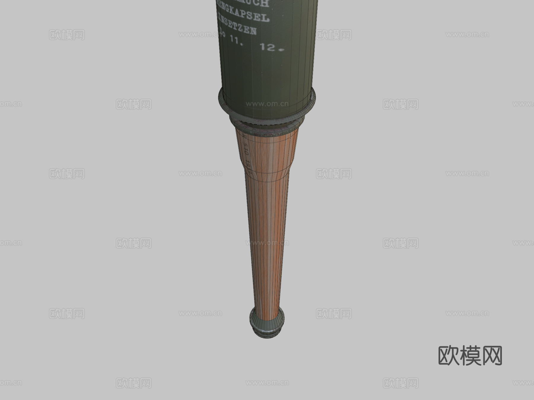 柄式手榴弹3d模型下载（渲染图2）