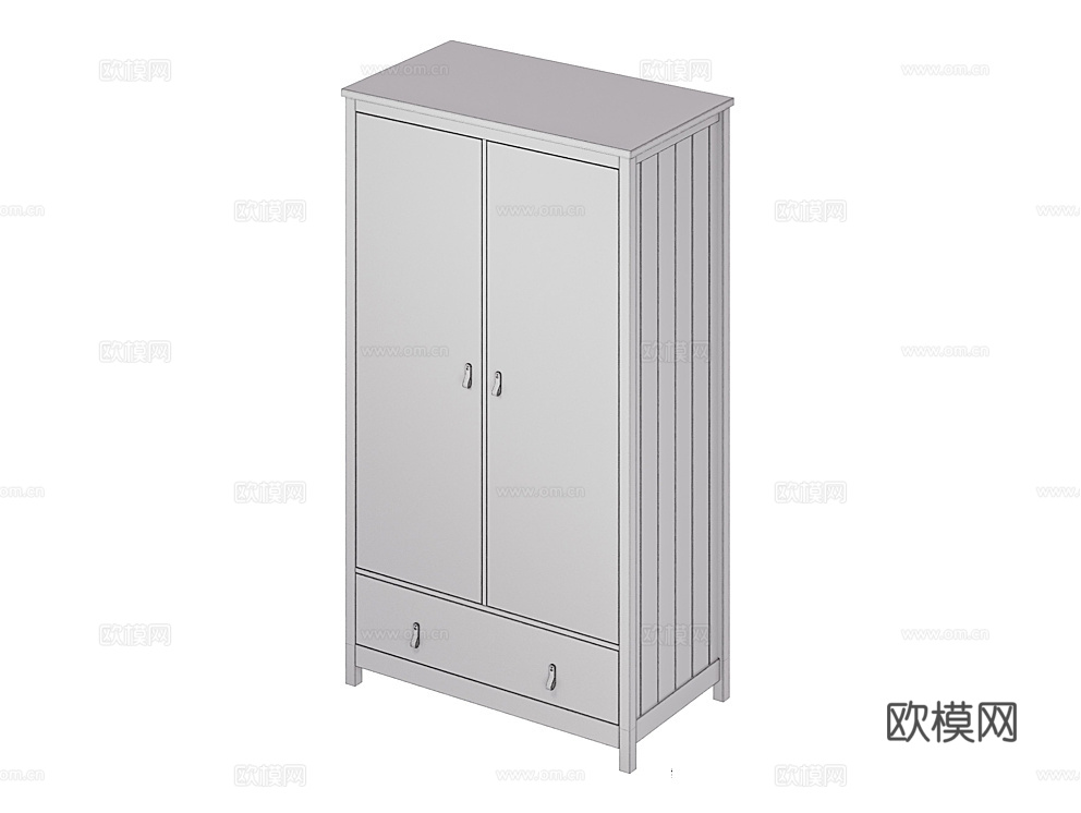 Ellipsefurniture 二门衣柜3d模型下载（渲染图2）