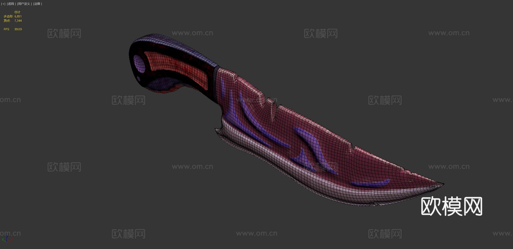 雨中仪式匕首3d模型下载（渲染图4）