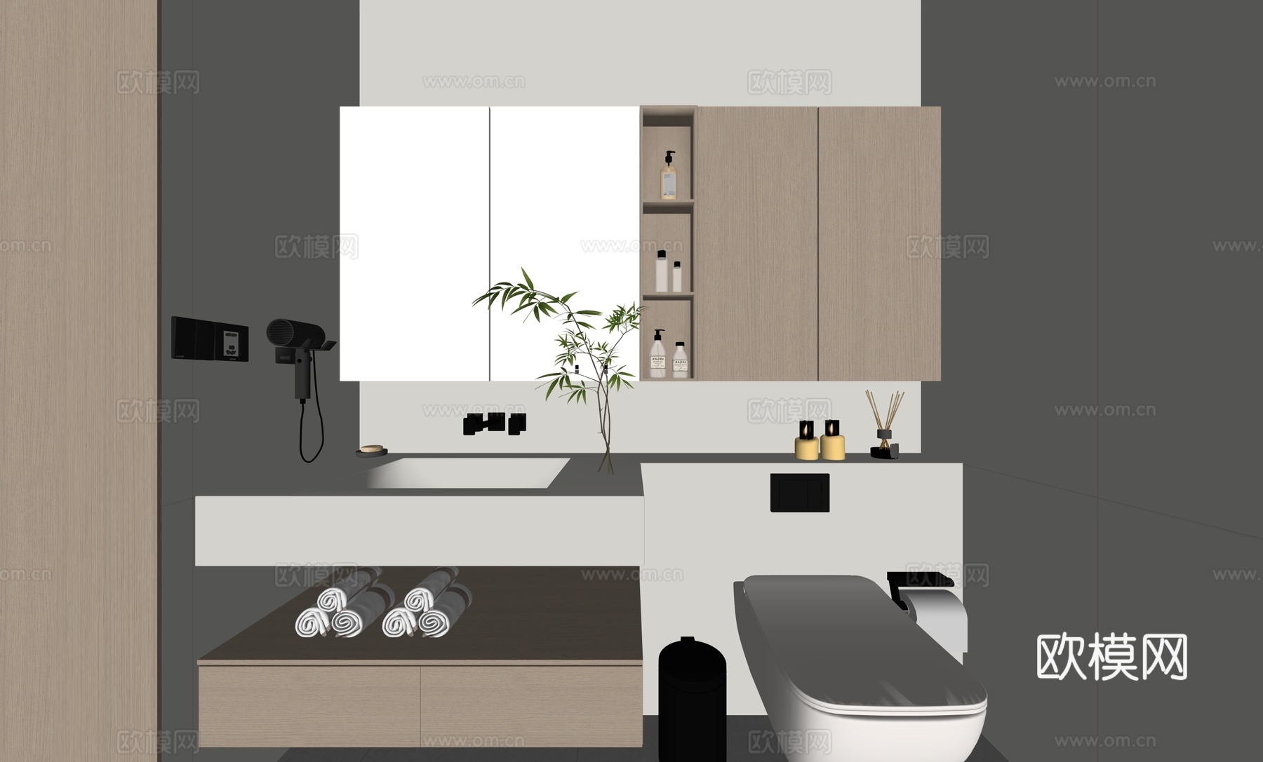 现代卫生间su模型