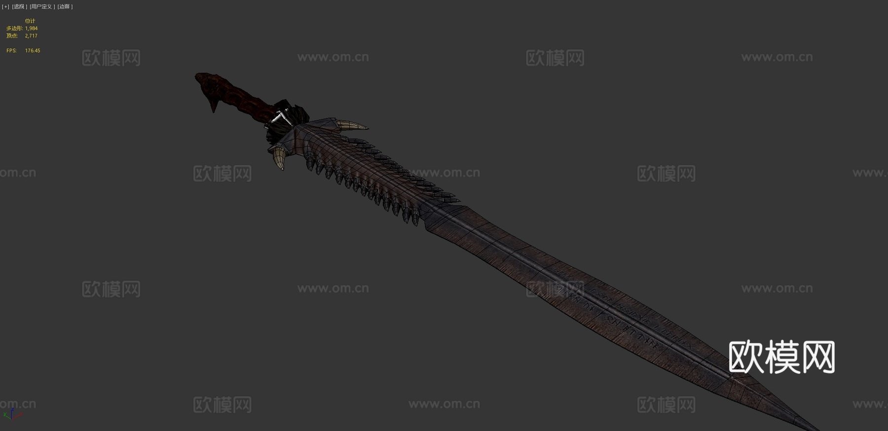 狼教派剑3d模型下载（渲染图4）