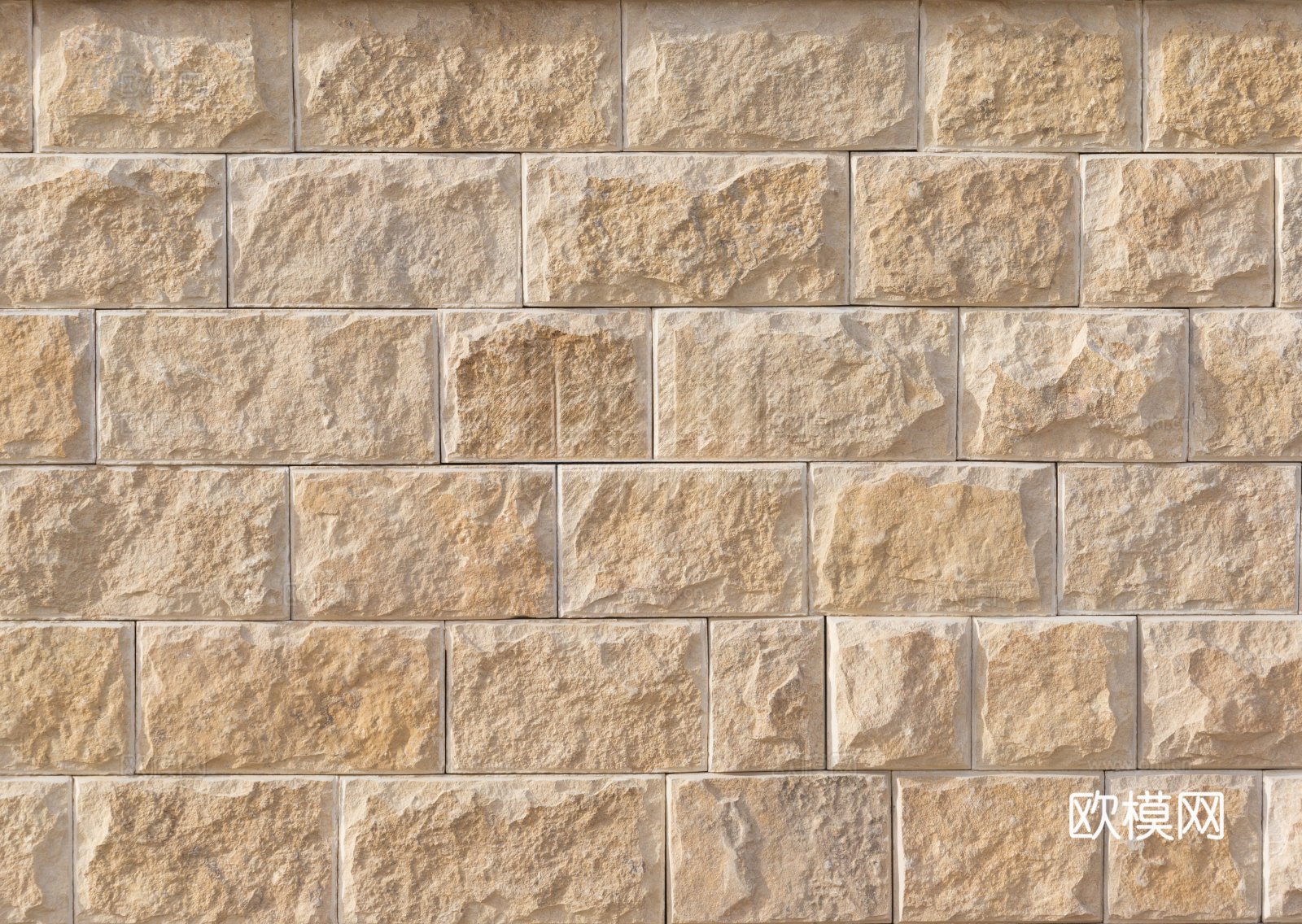 规则矩形形态干垒石，毛石墙面22