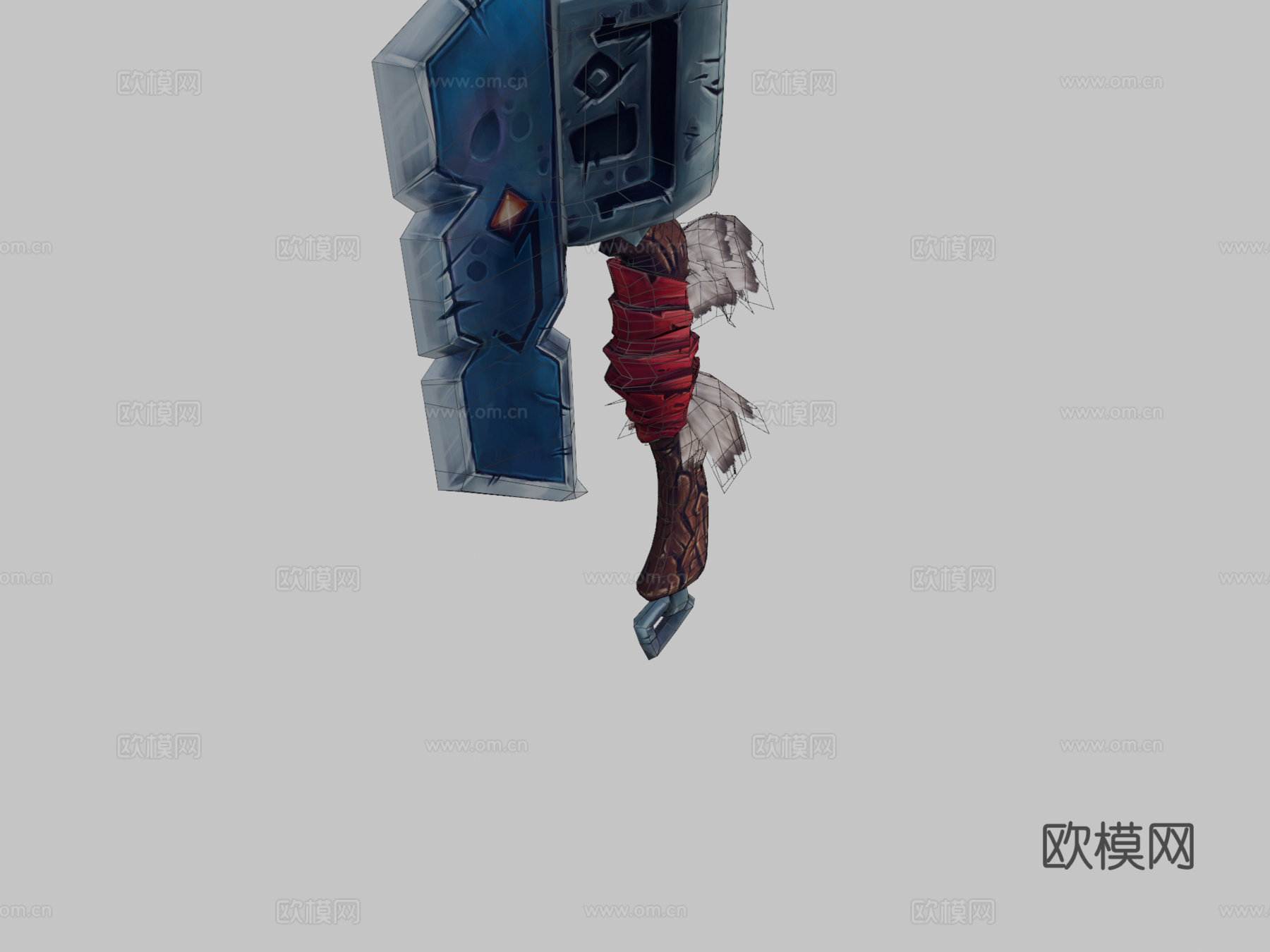 手绘战斧3d模型下载（渲染图2）