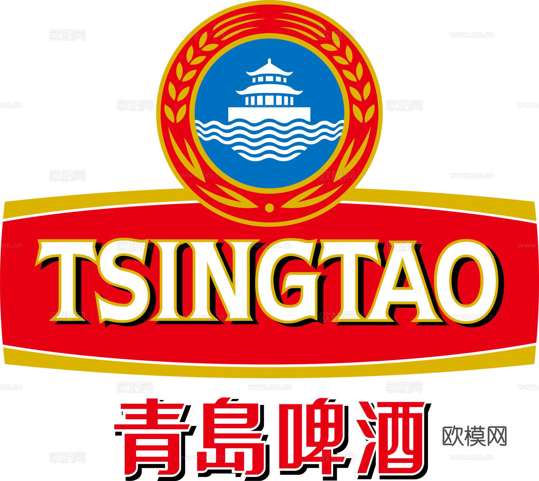 青岛啤酒4，啤酒品牌logo