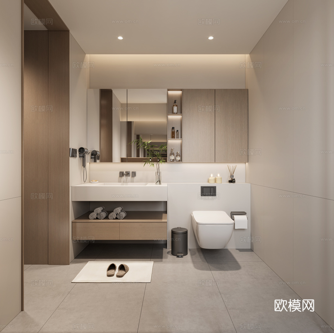 现代卫生间su模型