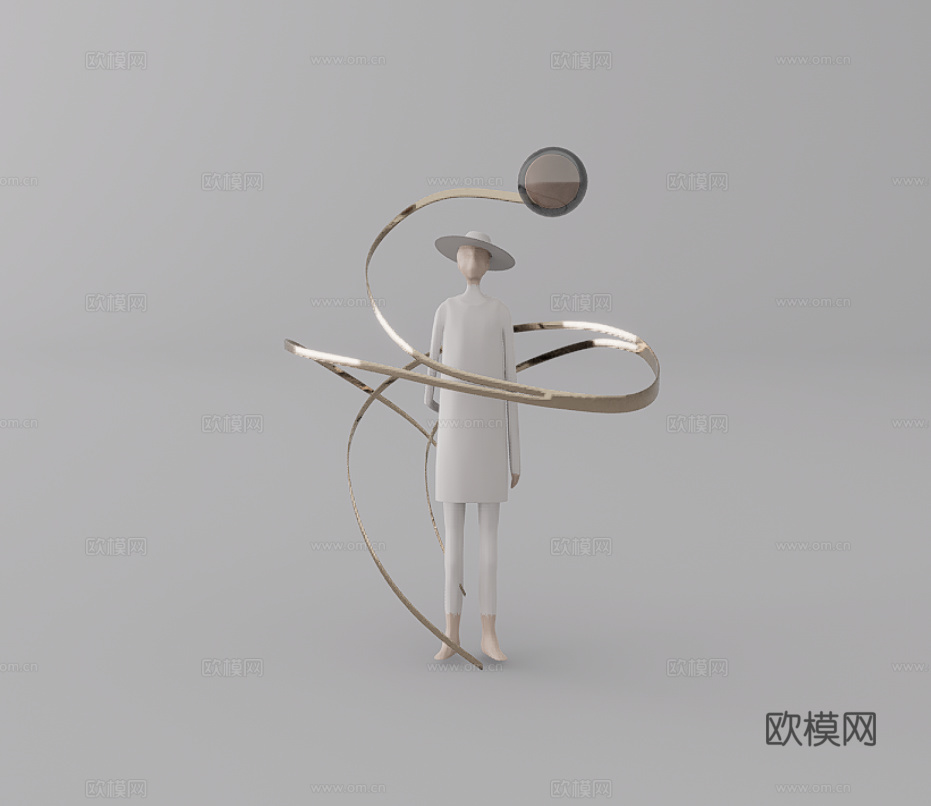 雕塑摆件su模型