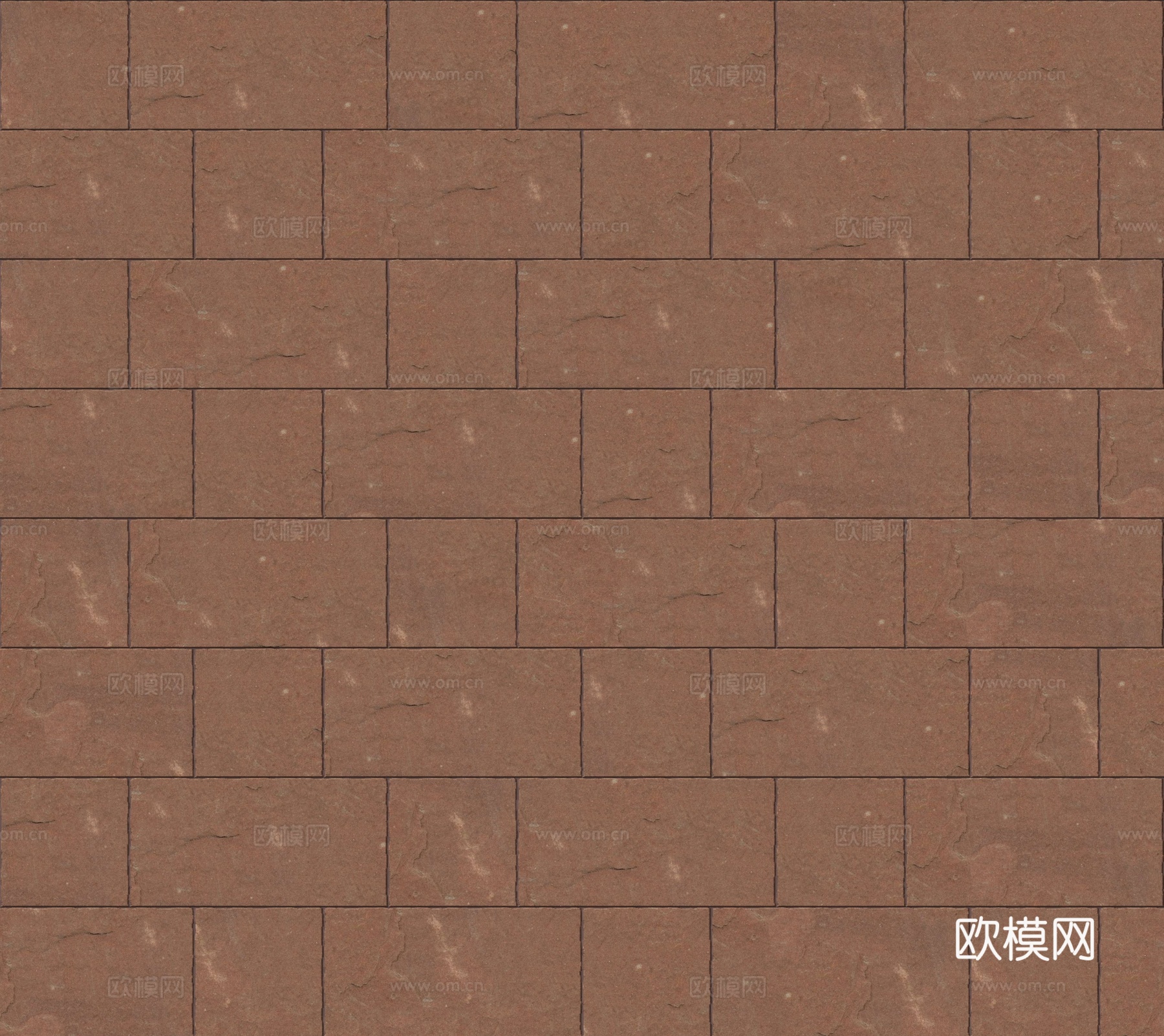 暗红色红色砂岩石板-宽窄间隔错缝4