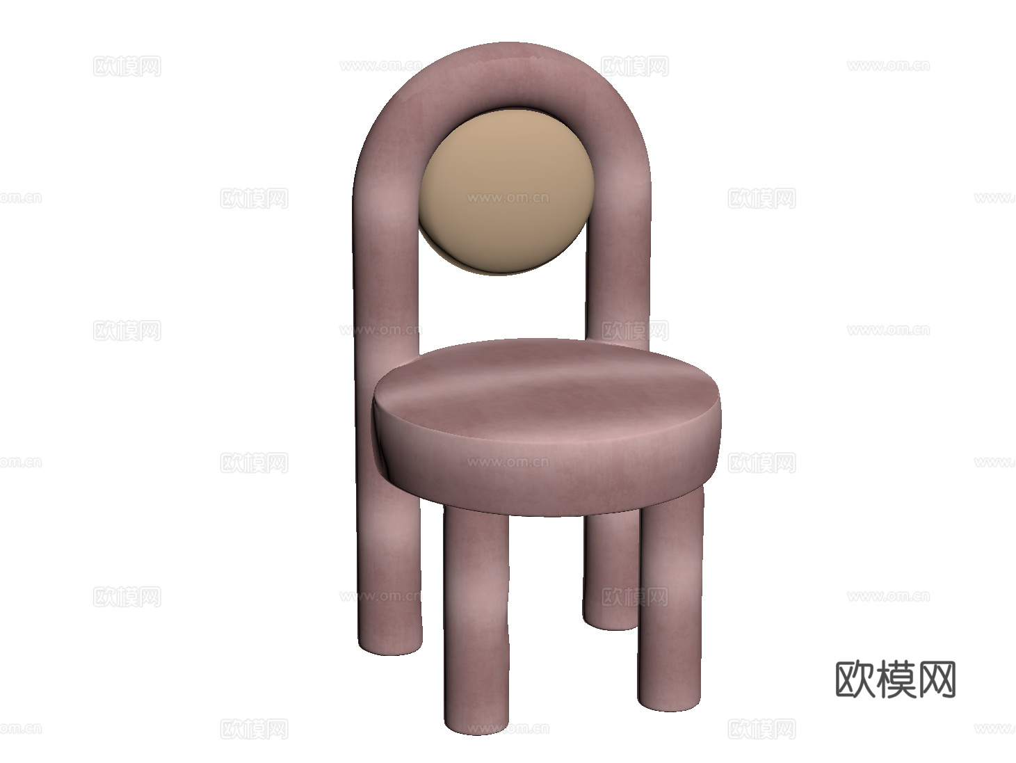 奶油风单椅 餐椅 儿童椅 现代梳妆椅 化妆椅su模型