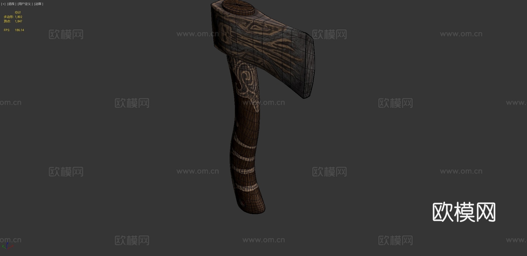 诅咒财宝手斧3d模型下载（渲染图4）