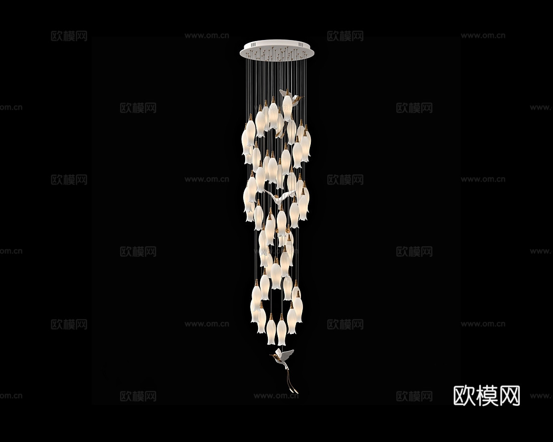 Cloyd 吸顶吊灯3d模型下载（渲染图2）