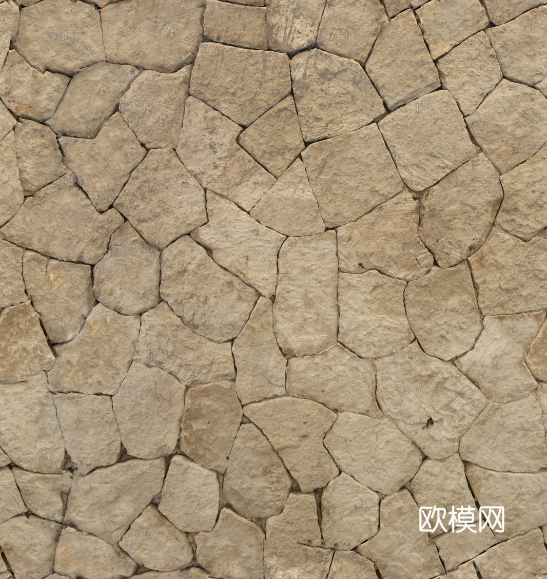 不规则多边形干垒石，自然毛石肌理30