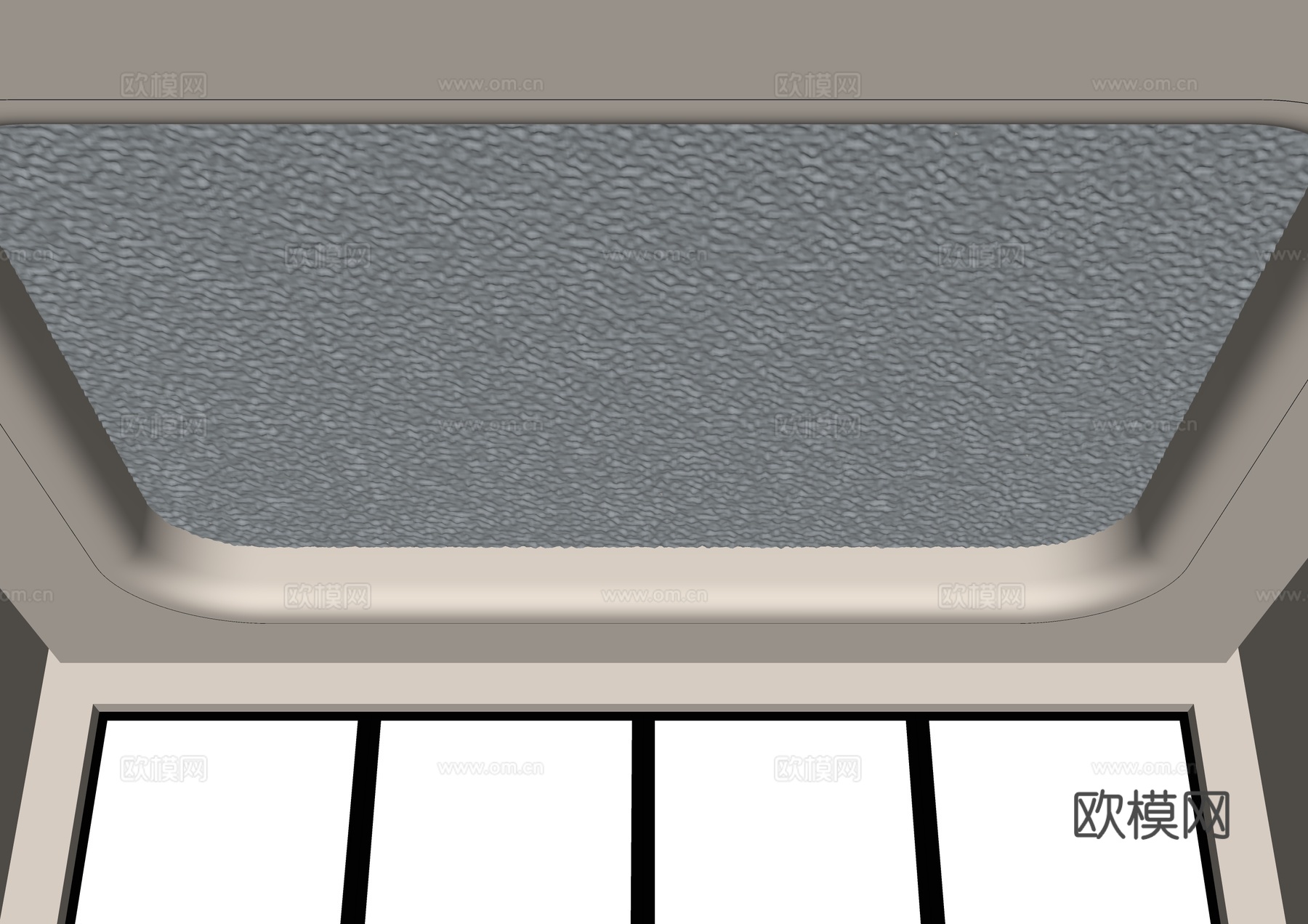 宅寂风格吊顶 圆形异形吊顶 圆形吊顶 不锈钢波纹吊顶 奶油风su模型