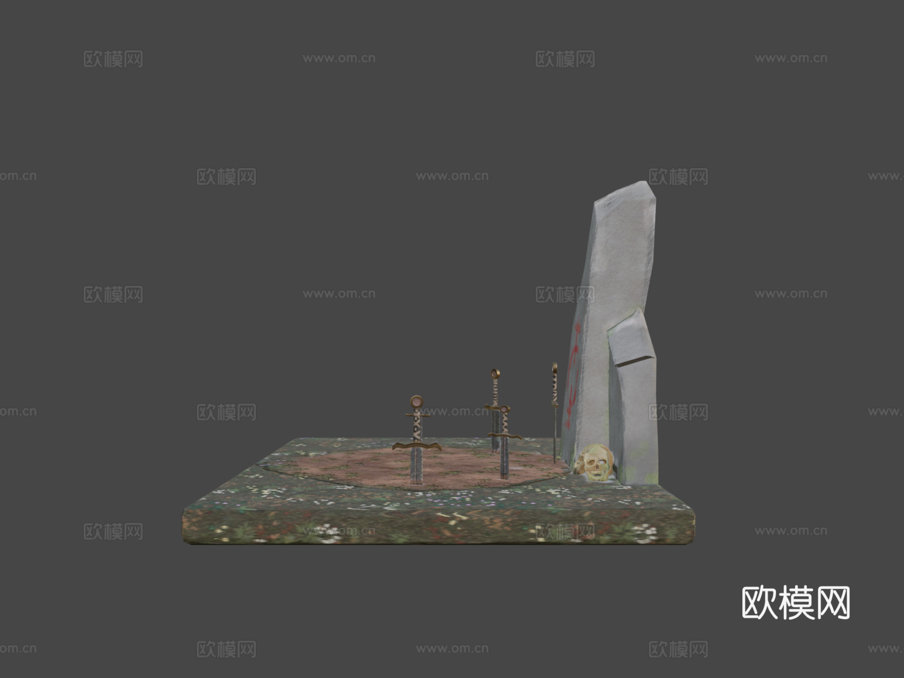 陨落剑士纪念碑3d模型下载（渲染图6）