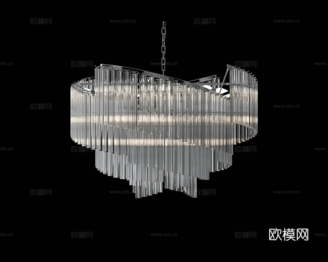 Cloyd 奢华水晶吊灯3d模型下载（渲染图3）