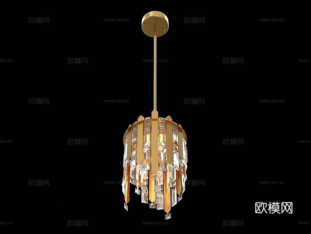 Cloyd 轻奢吊灯3d模型下载（渲染图1）