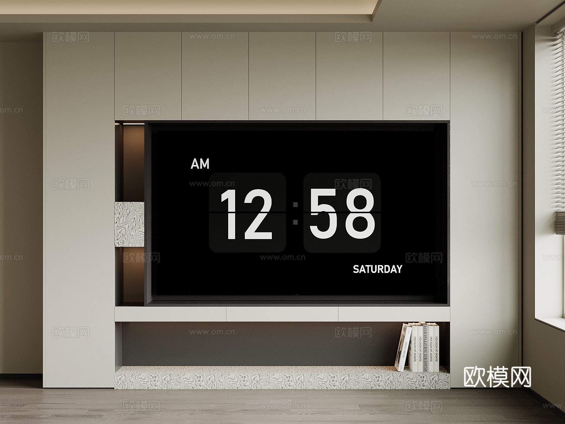 现代背景墙 电视背景墙su模型