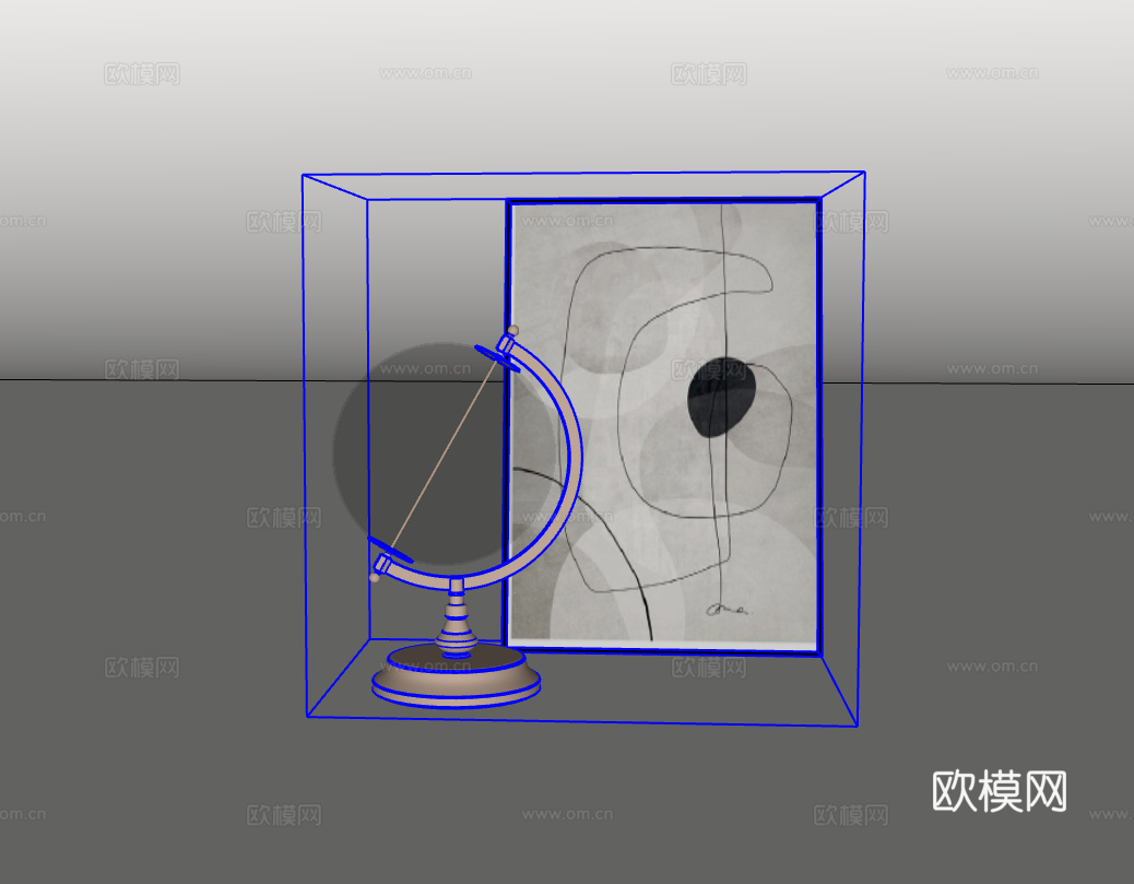 摆件组合su模型