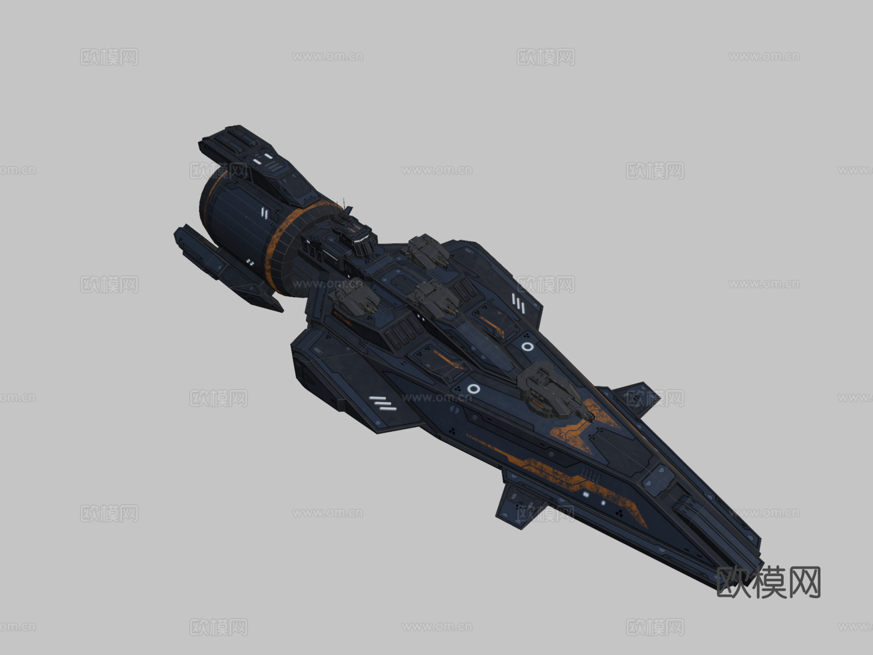 科幻轻型护卫舰水牛3d模型下载（渲染图2）