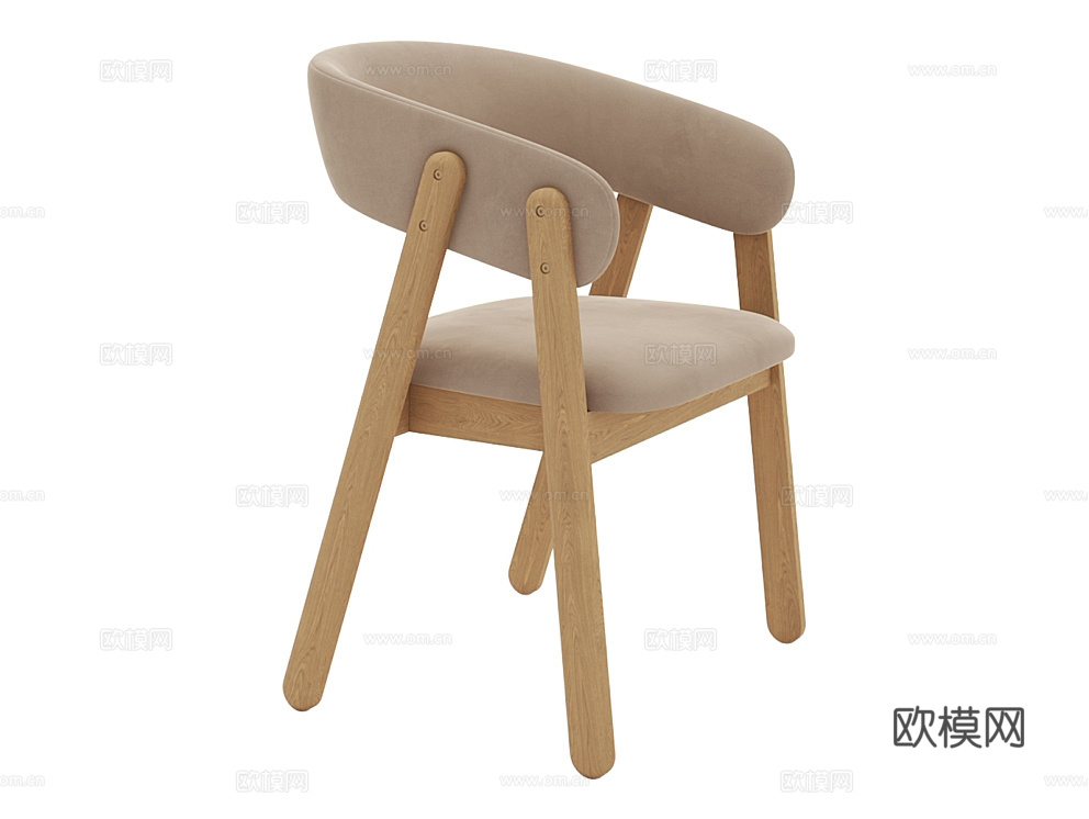 MEBELFORM 北欧原木餐椅3d模型下载（渲染图3）