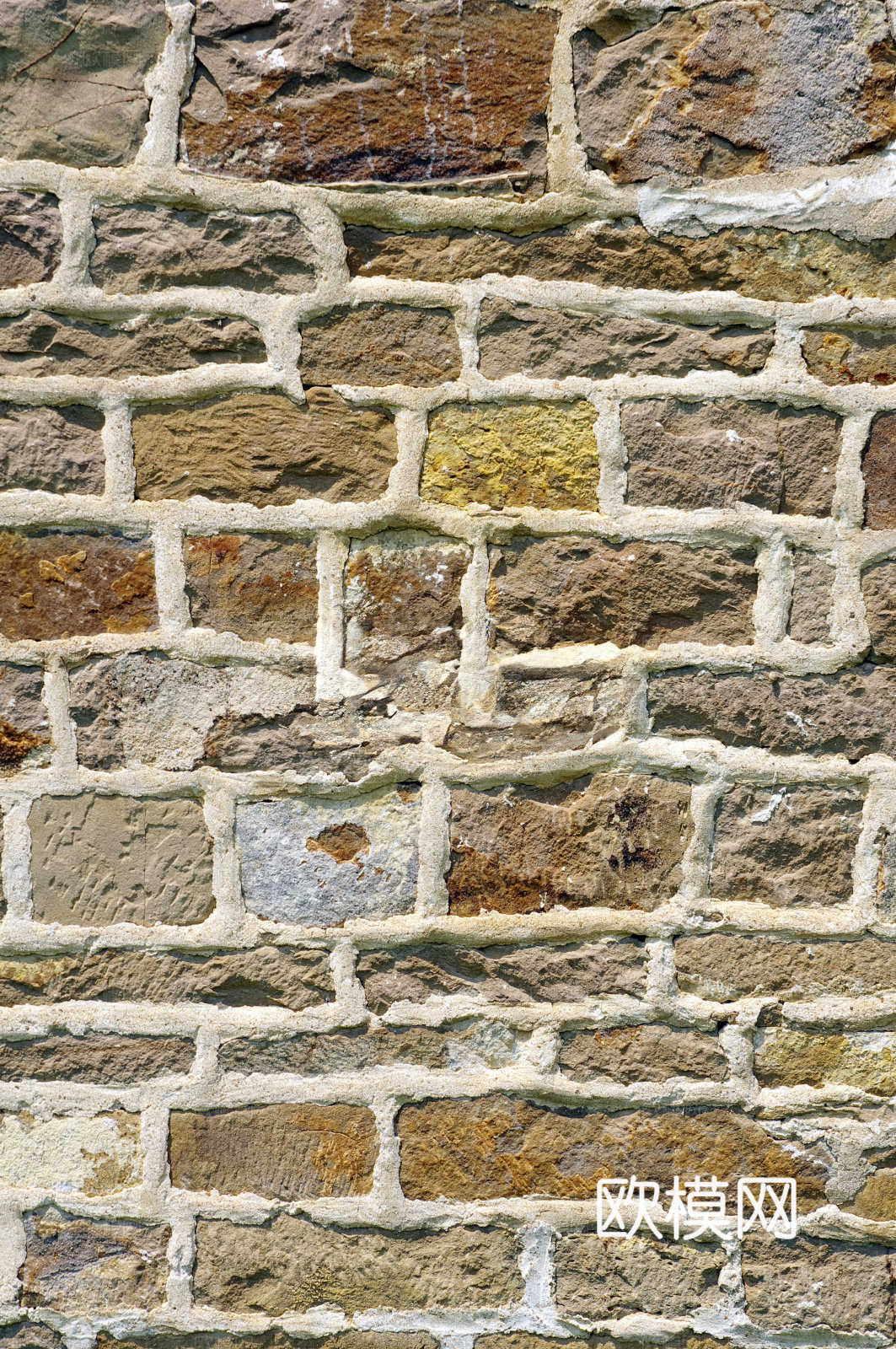 规则矩形形态干垒石，毛石墙面8