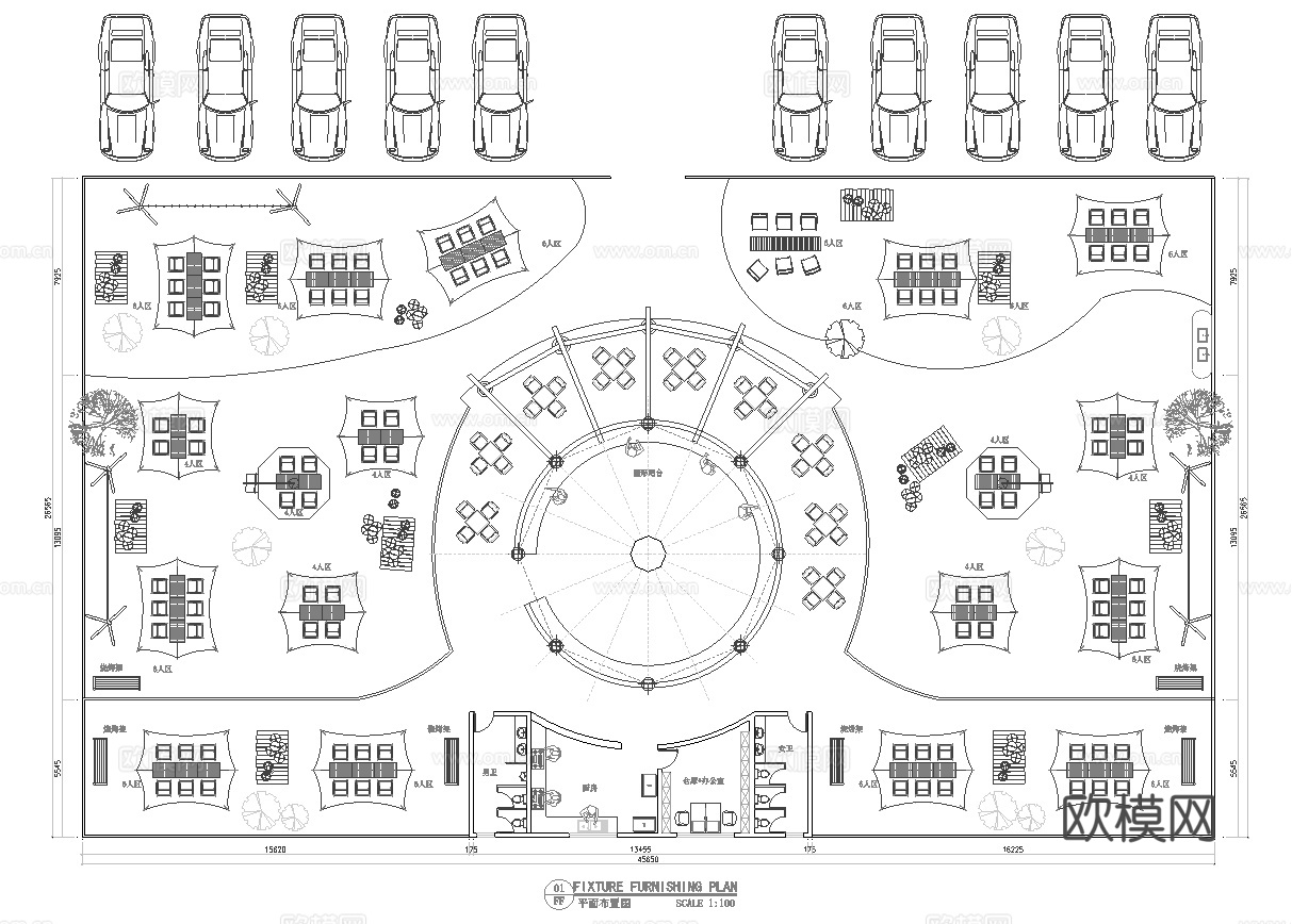 户外露营风酒吧 最新平面施工图合集cad施工图