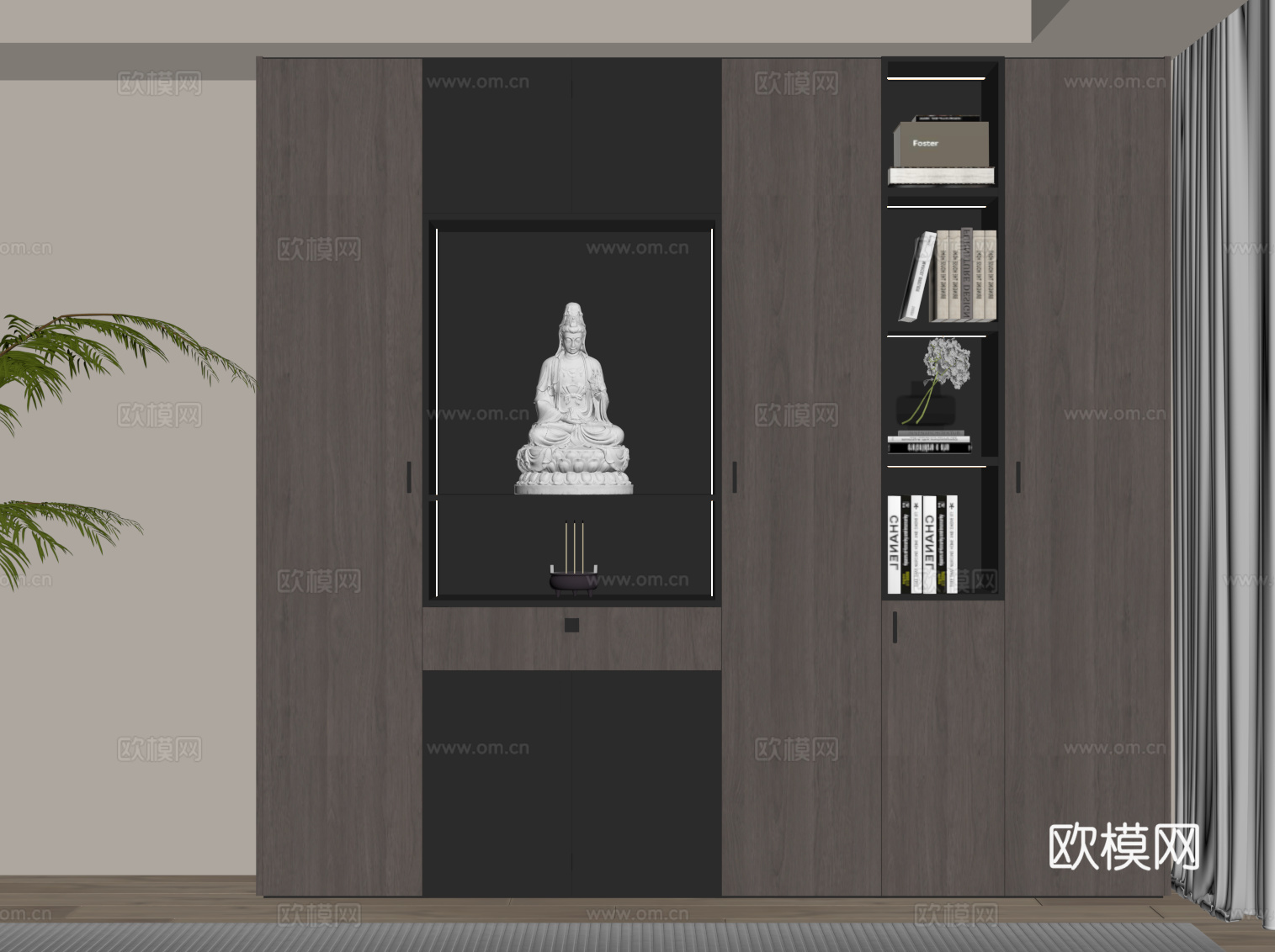 现代佛龛su模型