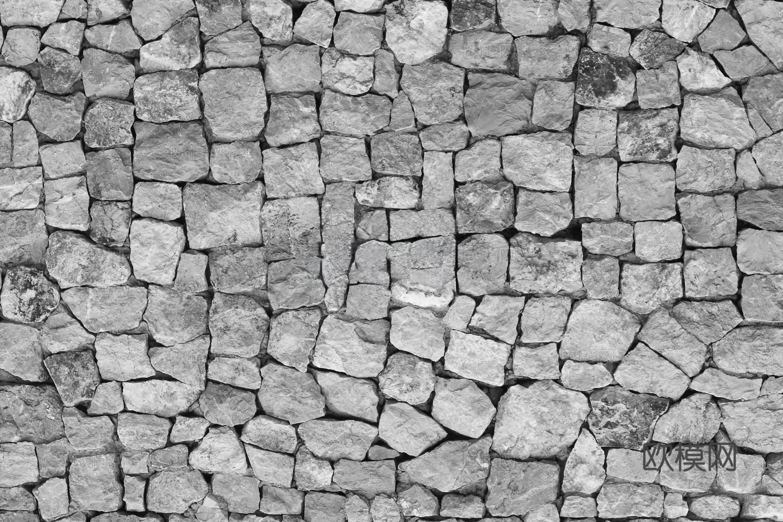 规则自然形态干垒石，毛石墙面53