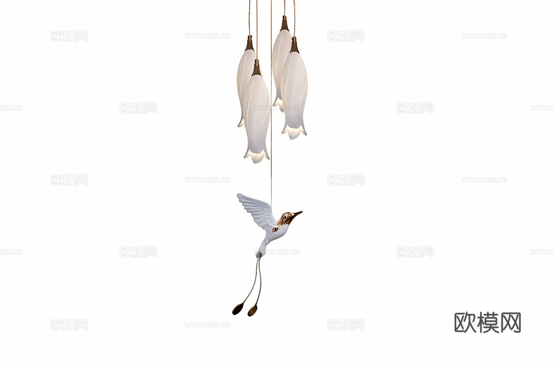 Cloyd 小鸟吊灯3d模型下载（渲染图1）