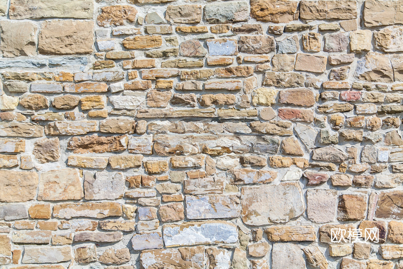 规则自然形态干垒石，毛石墙面58