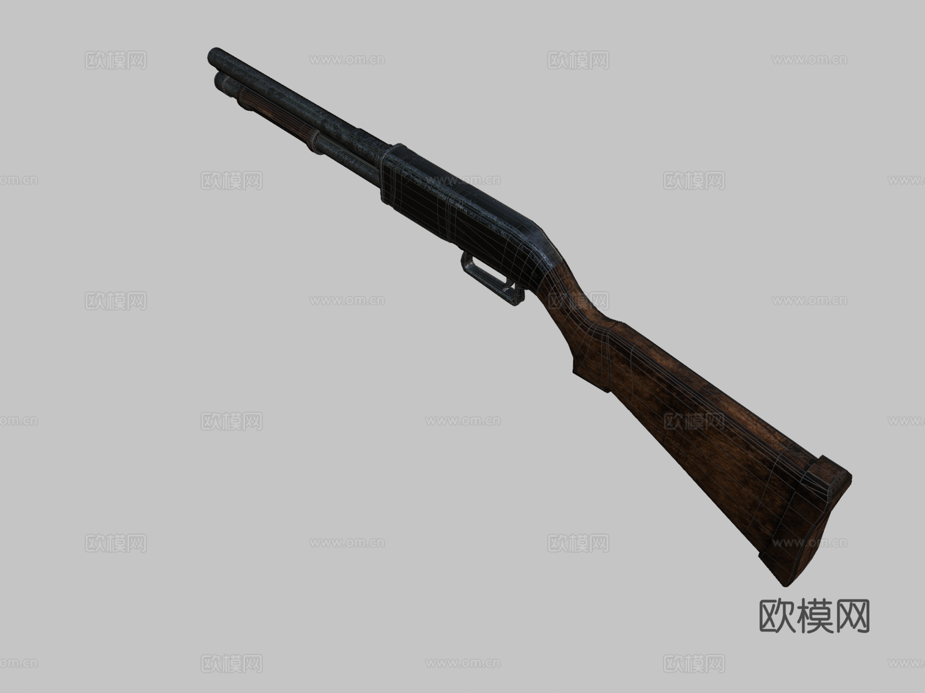 霰弹枪3d模型下载（渲染图2）