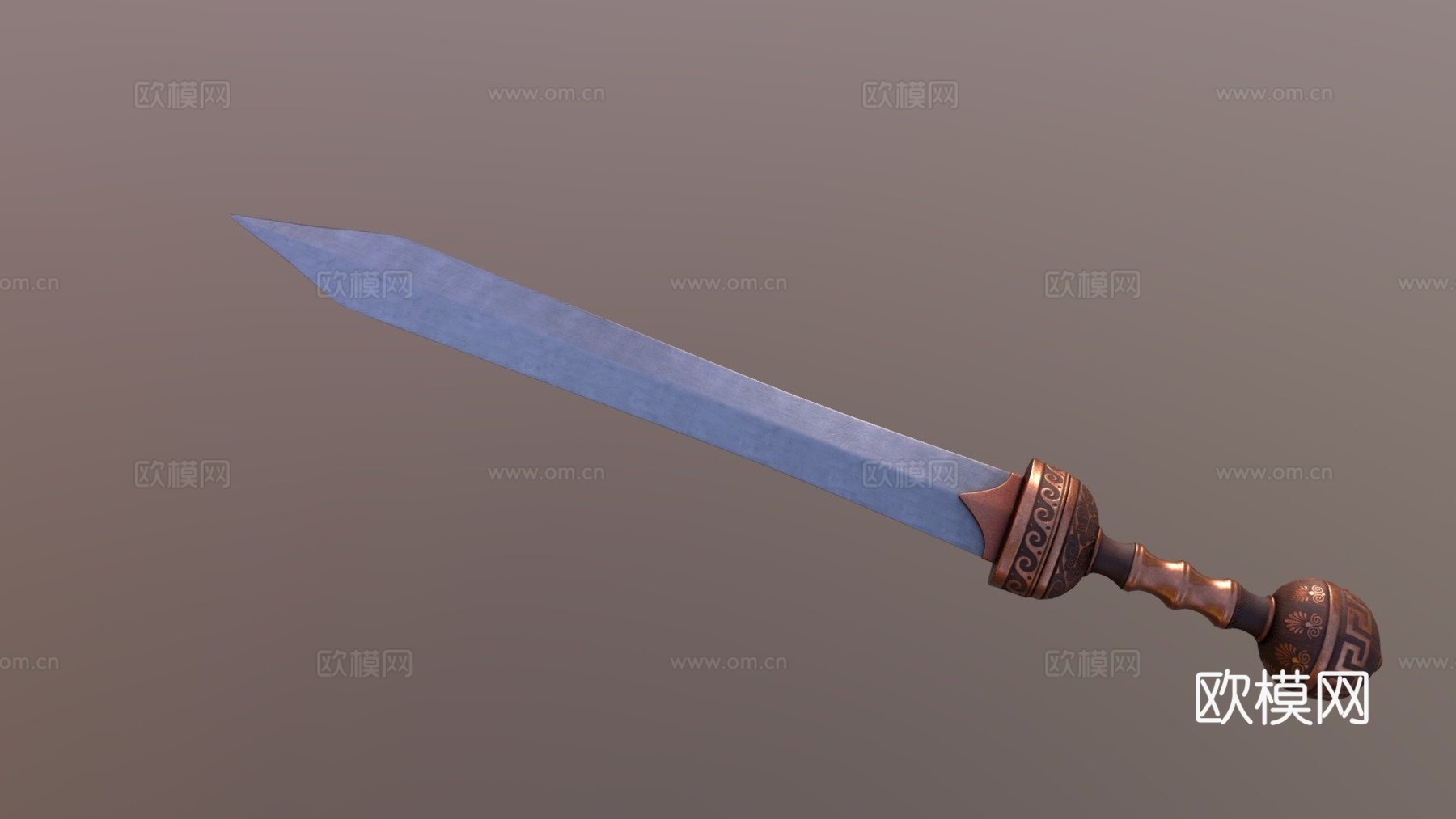 希腊风格短剑3d模型下载（渲染图1）