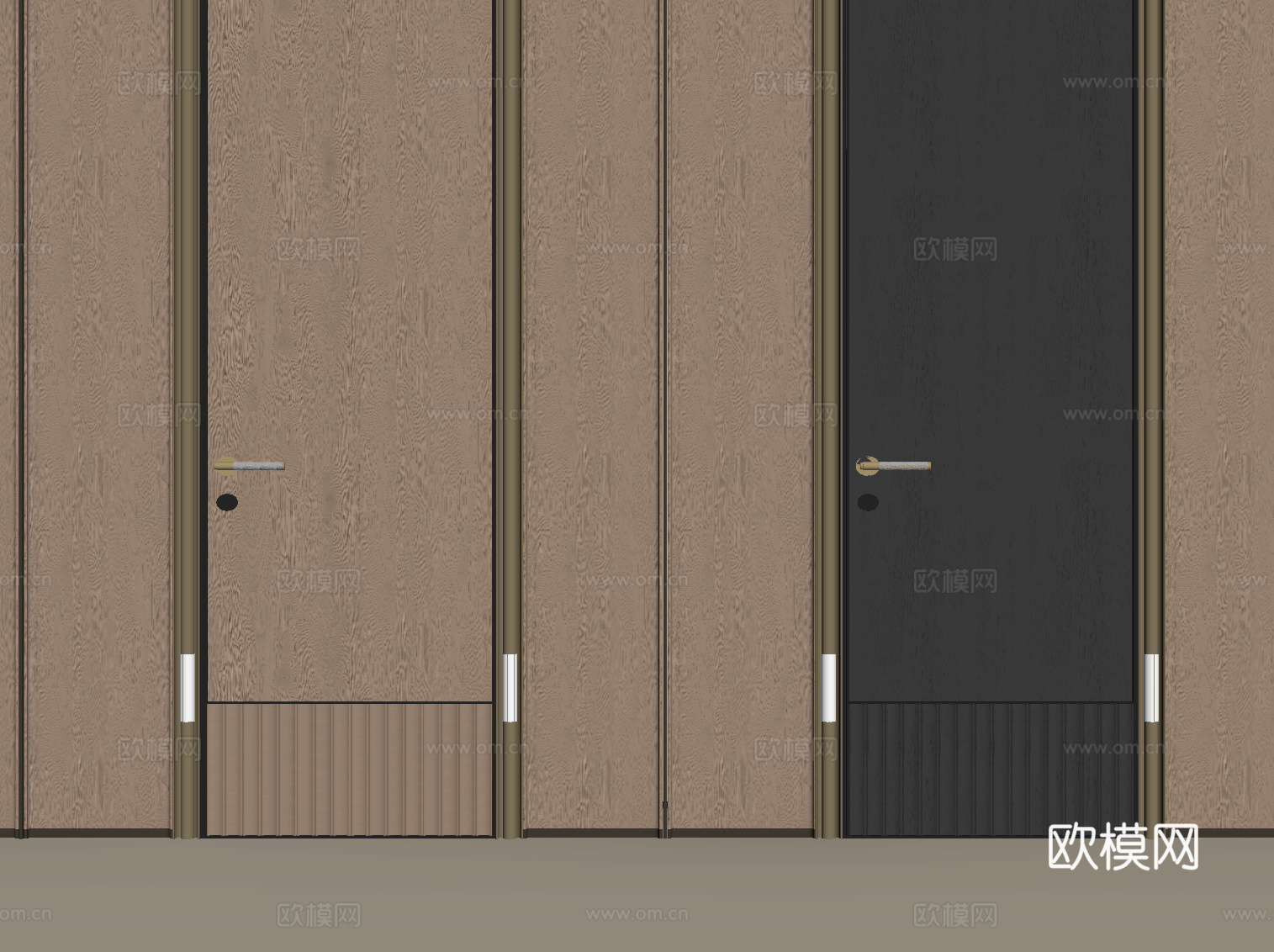 中古风门 现代门 单开门su模型