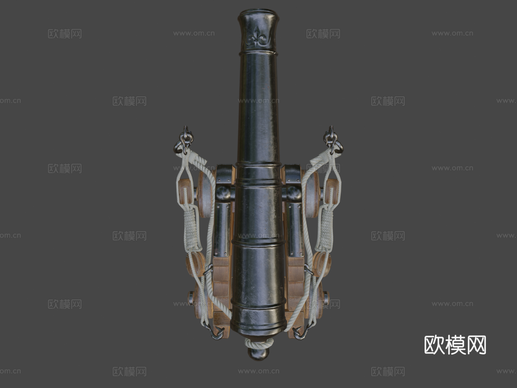 皇家海军加农炮3d模型下载（渲染图7）