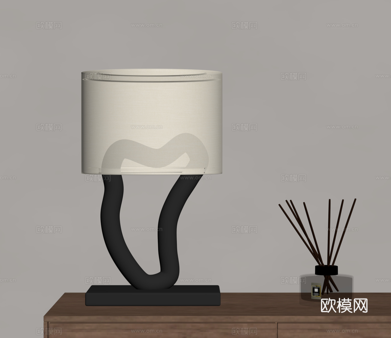 现代意式台灯su模型