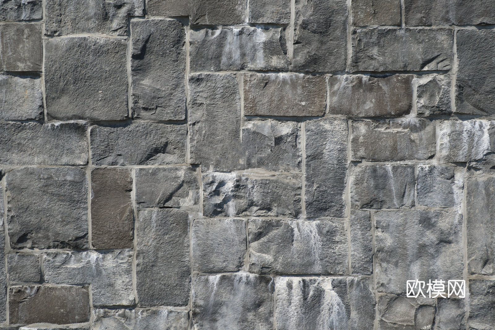 规则矩形形态干垒石，毛石墙面49