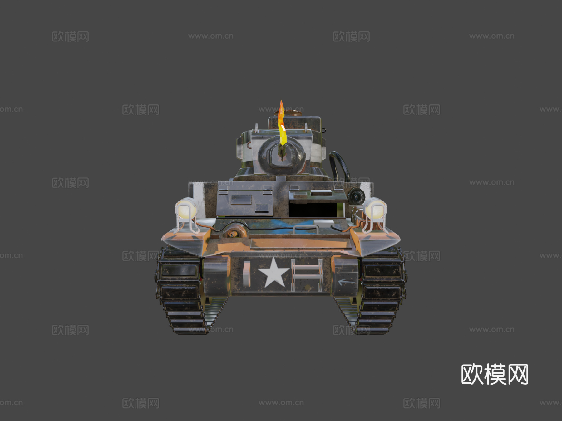 斯图亚特M1坦克3d模型下载（渲染图6）