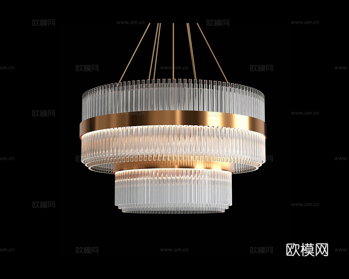 Cloyd 轻奢吊灯3d模型下载（渲染图1）