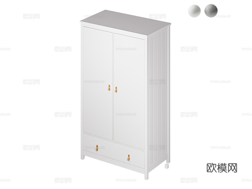 Ellipsefurniture 二门衣柜3d模型下载（渲染图1）